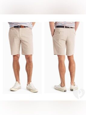Johnnie-O Neal Stretch Twill 9" Shorts in Stone Khaki Sz 34